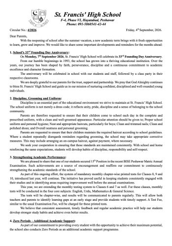Circular 3rd Sep 1